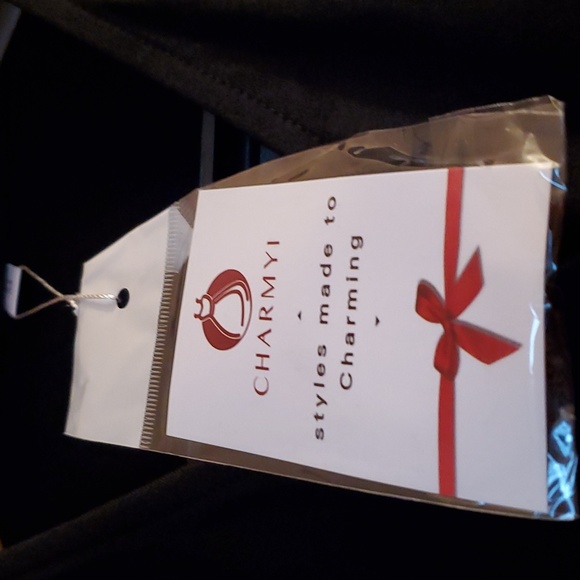 Wrap Dress Women Casual V Neck Black Party Swing A-Line Faux  MED - Picture 4 of 6